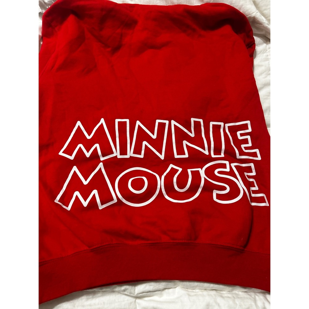 Disney 100 Minnie Mouse Red Hoodie Sweatshirt Sassy and Sweet Small - Picture 5 of 6